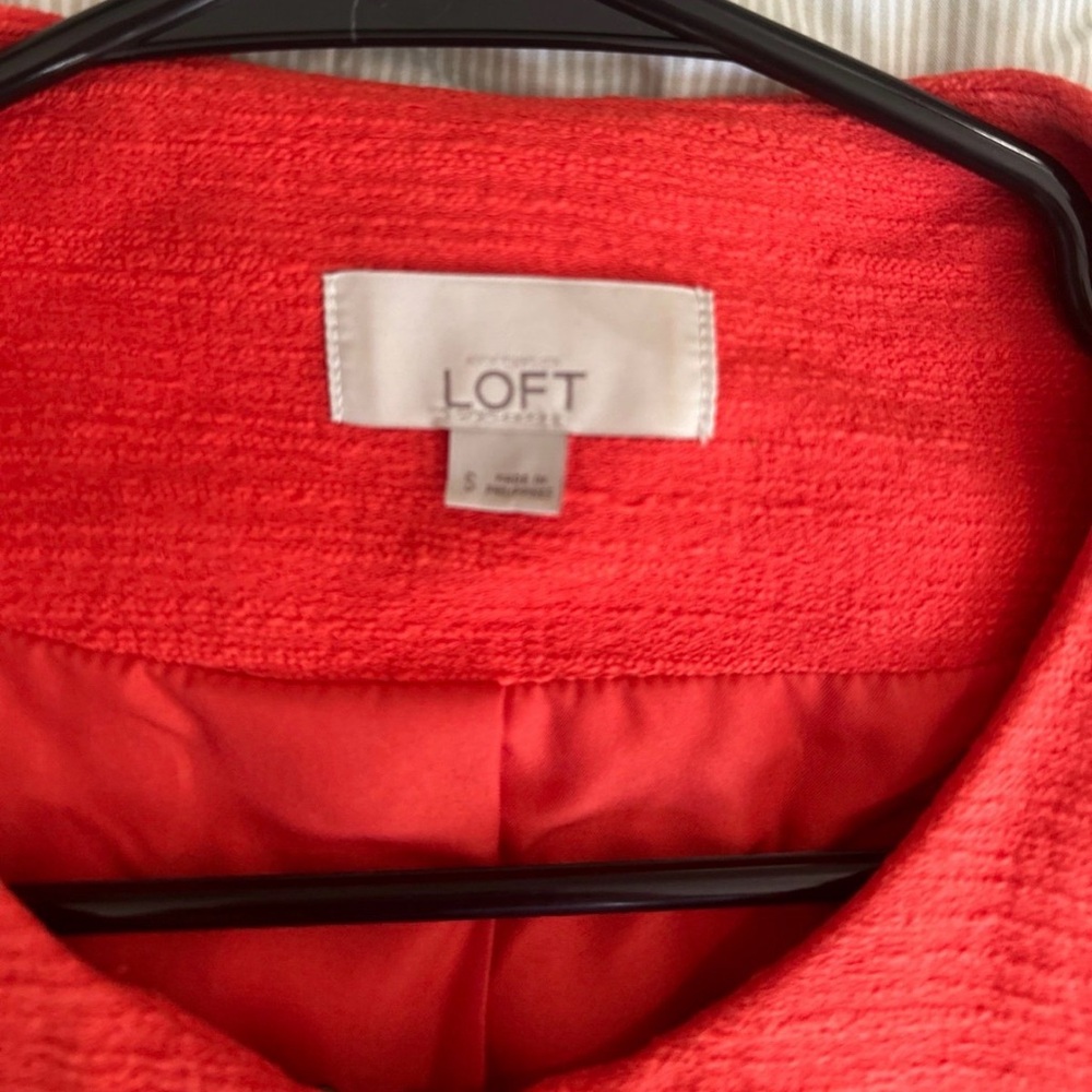 Loft Vibrant Red Open Front Jacket - image 3